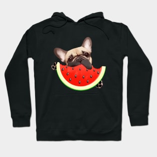 French bulldog and Watermelon, summer time with frenchie Hoodie